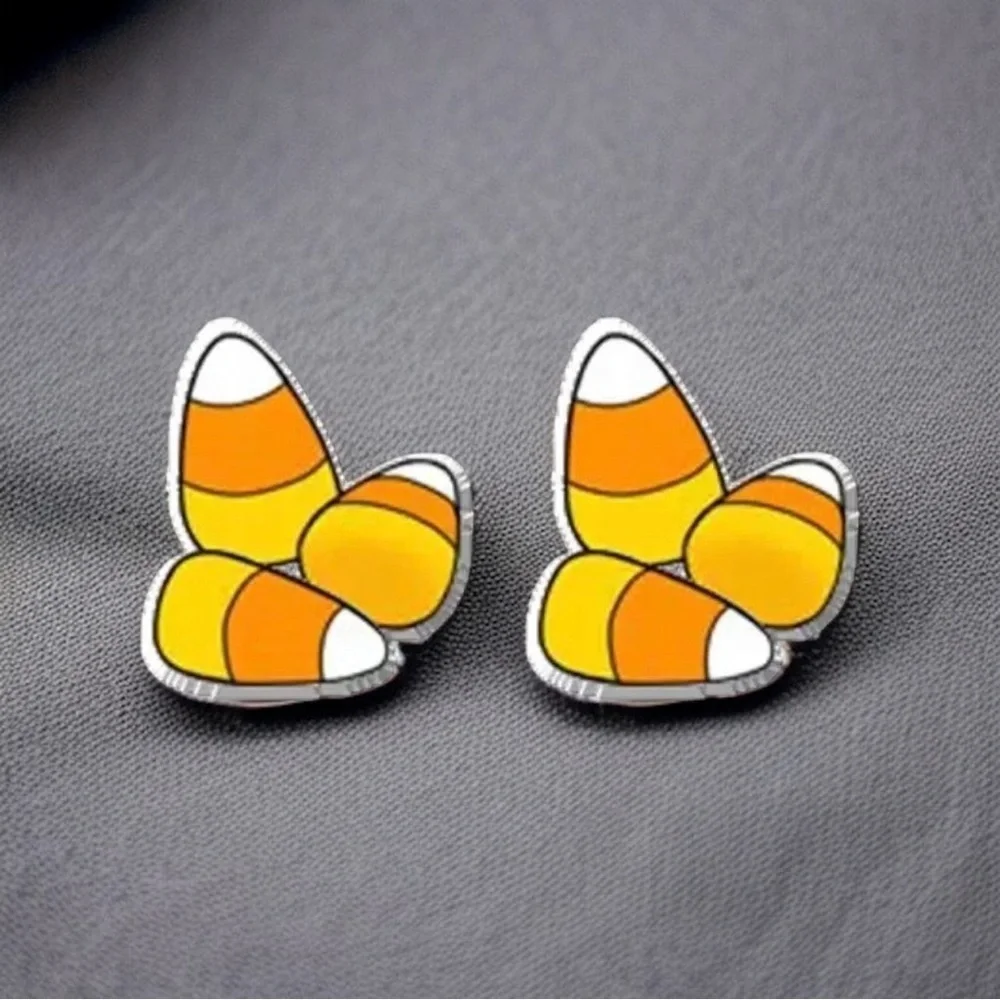 Boo-tiful Candy Corn Stud Earrings - Handmade Halloween Delight! 🎃 NWT Studs